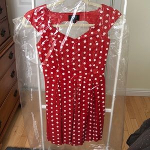 Only red dots dress, size XS